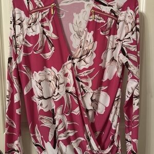 INC International Concepts Pink Floral Blouse